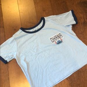 ohana stitch crop top tee